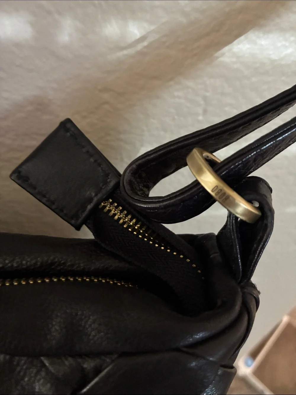 Hobo black Woven genuine Leather shoulder bag